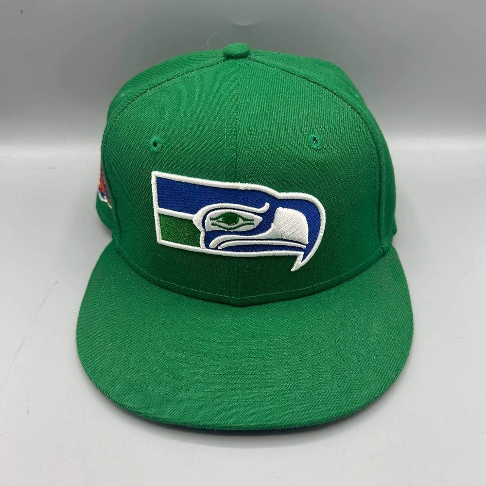 Seattle Seahawks NFL Hat Men 6 7/8 Green 59Fifty New Era Fitted Cap